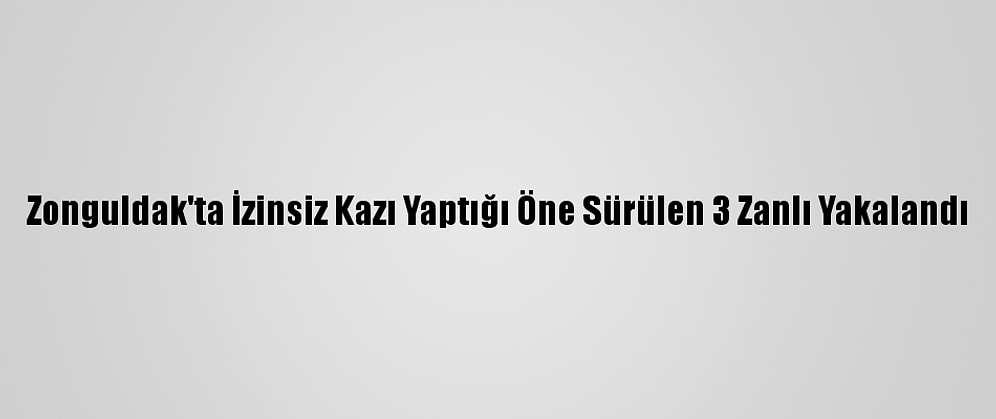 Zonguldak'ta İzinsiz Kazı Yaptığı Öne Sürülen 3 Zanlı Yakalandı