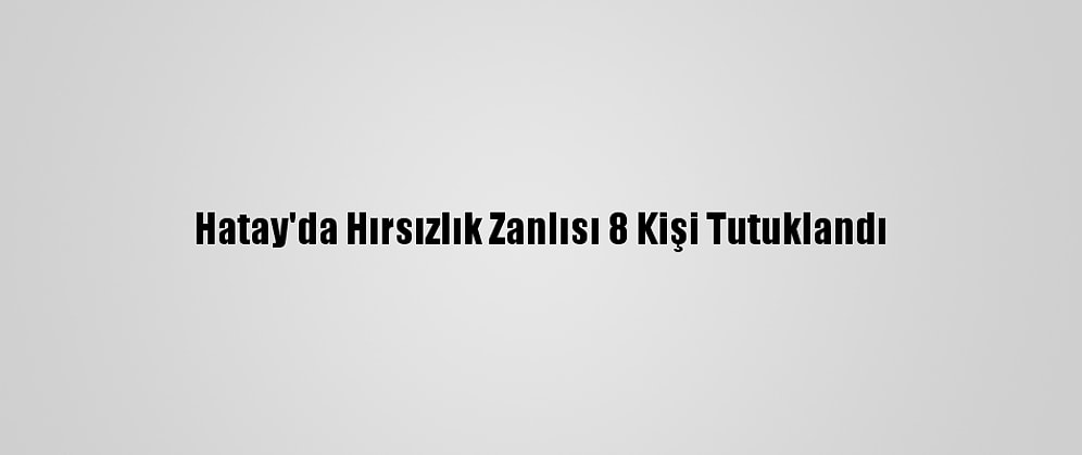 Hatay'da Hırsızlık Zanlısı 8 Kişi Tutuklandı