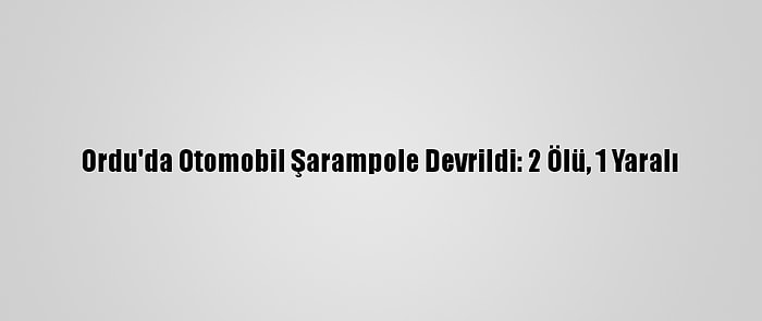 Ordu'da Otomobil Şarampole Devrildi: 2 Ölü, 1 Yaralı