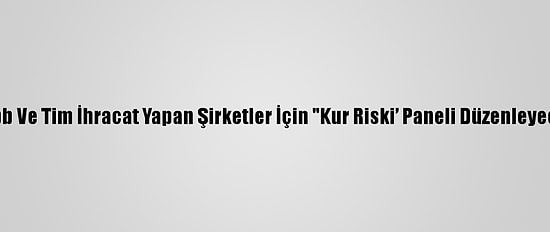 Tspb Ve Tim İhracat Yapan Şirketler İçin "Kur Riski’ Paneli Düzenleyecek