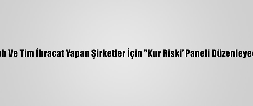 Tspb Ve Tim İhracat Yapan Şirketler İçin "Kur Riski’ Paneli Düzenleyecek