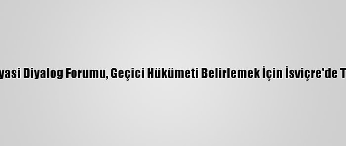 Libya Siyasi Diyalog Forumu, Geçici Hükümeti Belirlemek İçin İsviçre'de Toplandı