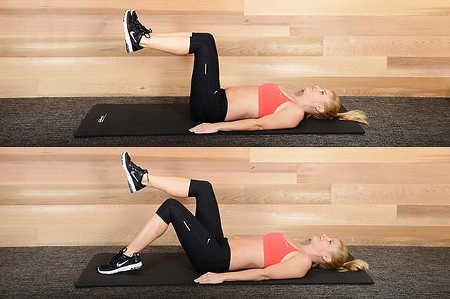 2. Bacaklarınızdan belinize kadar her bölgeyi çalıştıran bir hareket: Bent toe taps