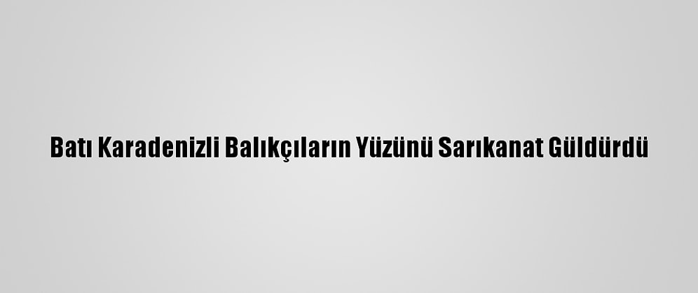 Batı Karadenizli Balıkçıların Yüzünü Sarıkanat Güldürdü