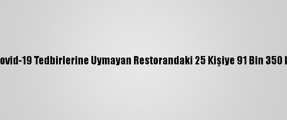 Kırklareli'nde Kovid-19 Tedbirlerine Uymayan Restorandaki 25 Kişiye 91 Bin 350 Lira Ceza Verildi