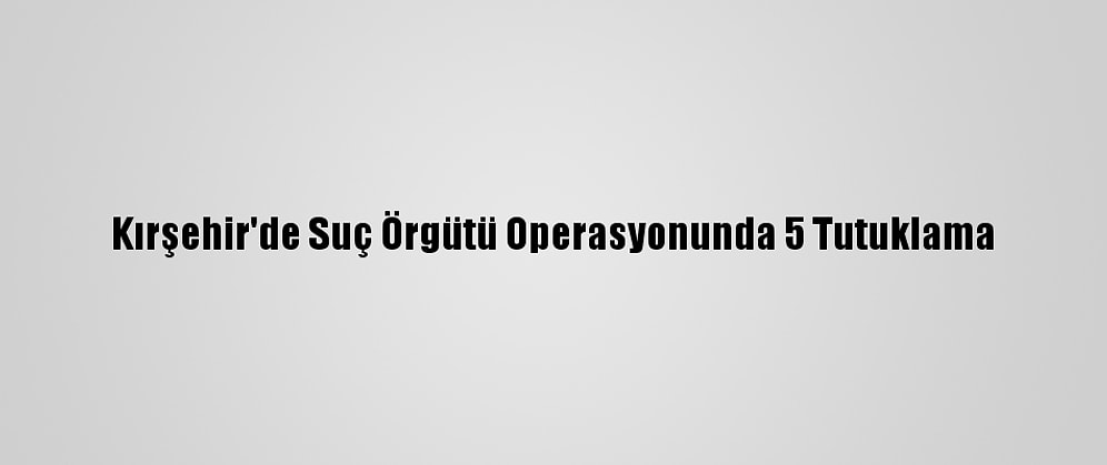 Kırşehir'de Suç Örgütü Operasyonunda 5 Tutuklama