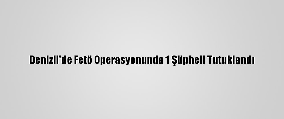 Denizli'de Fetö Operasyonunda 1 Şüpheli Tutuklandı