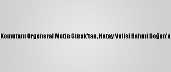 2. Ordu Komutanı Orgeneral Metin Gürak'tan, Hatay Valisi Rahmi Doğan'a Ziyaret