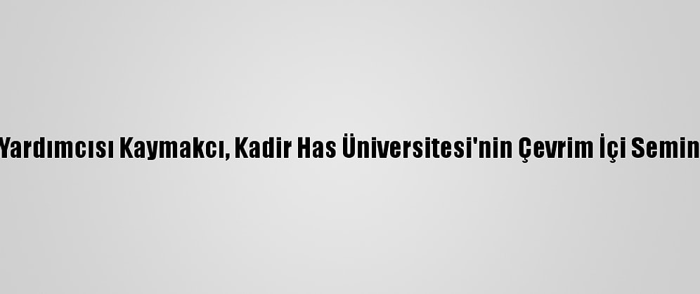 Dışişleri Bakan Yardımcısı Kaymakcı, Kadir Has Üniversitesi'nin Çevrim İçi Seminerinde Konuştu: