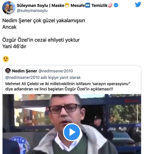 Süleyman Soylu ve Özgür Özel Atışması: 'Cezai Ehliyetin Yok', 'FETÖ'nün Operasyonlarına Alkış Tuttun'