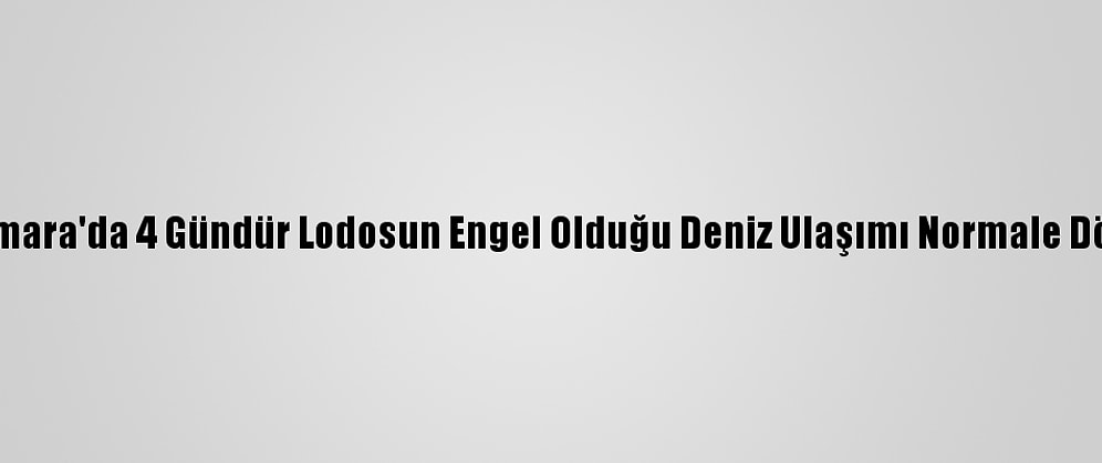 Marmara'da 4 Gündür Lodosun Engel Olduğu Deniz Ulaşımı Normale Döndü