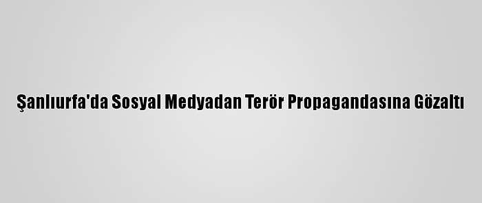 Şanlıurfa'da Sosyal Medyadan Terör Propagandasına Gözaltı