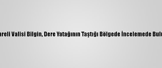 Kırklareli Valisi Bilgin, Dere Yatağının Taştığı Bölgede İncelemede Bulundu: