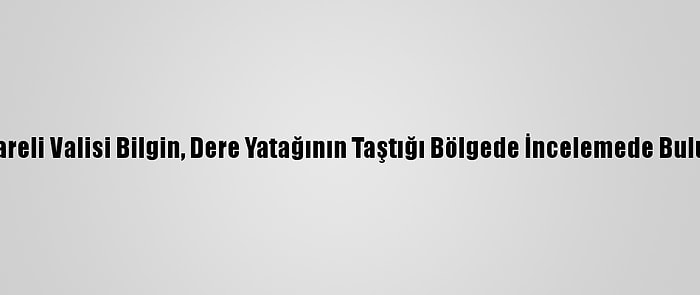 Kırklareli Valisi Bilgin, Dere Yatağının Taştığı Bölgede İncelemede Bulundu: