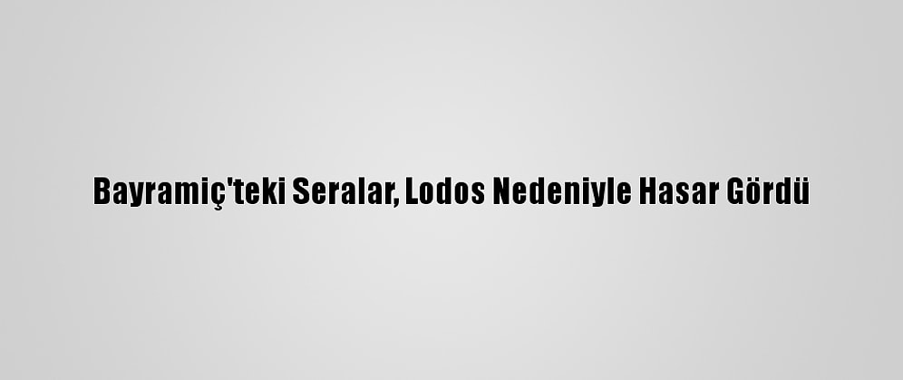Bayramiç'teki Seralar, Lodos Nedeniyle Hasar Gördü