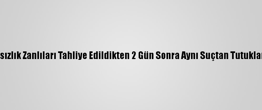Hırsızlık Zanlıları Tahliye Edildikten 2 Gün Sonra Aynı Suçtan Tutuklandı