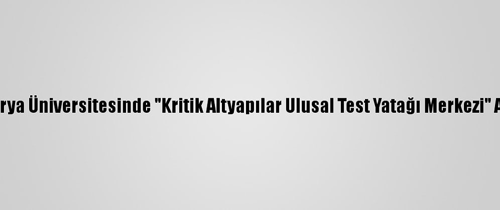 Sakarya Üniversitesinde "Kritik Altyapılar Ulusal Test Yatağı Merkezi" Açıldı