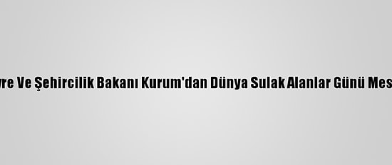 Çevre Ve Şehircilik Bakanı Kurum'dan Dünya Sulak Alanlar Günü Mesajı: