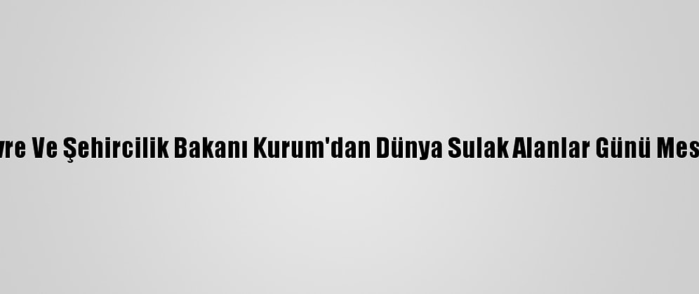 Çevre Ve Şehircilik Bakanı Kurum'dan Dünya Sulak Alanlar Günü Mesajı: