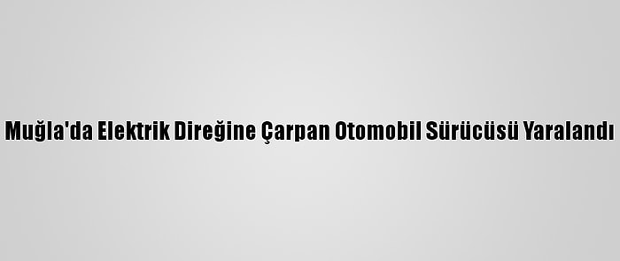 Muğla'da Elektrik Direğine Çarpan Otomobil Sürücüsü Yaralandı