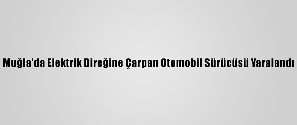 Muğla'da Elektrik Direğine Çarpan Otomobil Sürücüsü Yaralandı