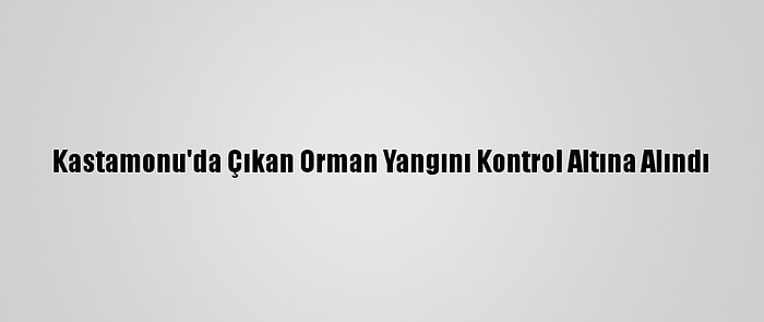 Kastamonu'da Çıkan Orman Yangını Kontrol Altına Alındı