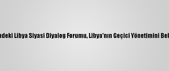 Grafikli - Bm Öncülüğündeki Libya Siyasi Diyalog Forumu, Libya'nın Geçici Yönetimini Belirlemede Sona Yaklaştı