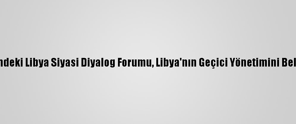 Grafikli - Bm Öncülüğündeki Libya Siyasi Diyalog Forumu, Libya'nın Geçici Yönetimini Belirlemede Sona Yaklaştı