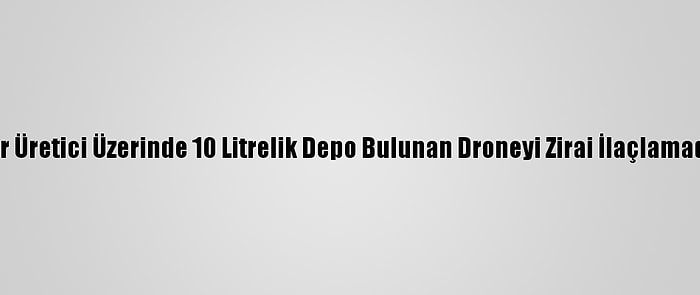 Antalya'da Bir Üretici Üzerinde 10 Litrelik Depo Bulunan Droneyi Zirai İlaçlamada Kullanıyor