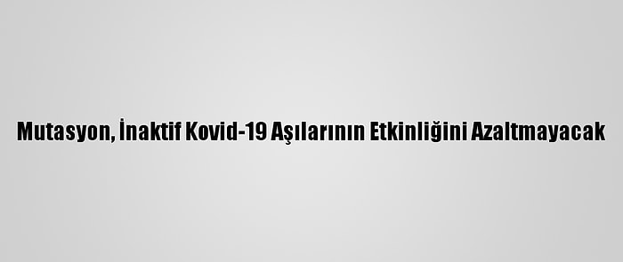 Mutasyon, İnaktif Kovid-19 Aşılarının Etkinliğini Azaltmayacak