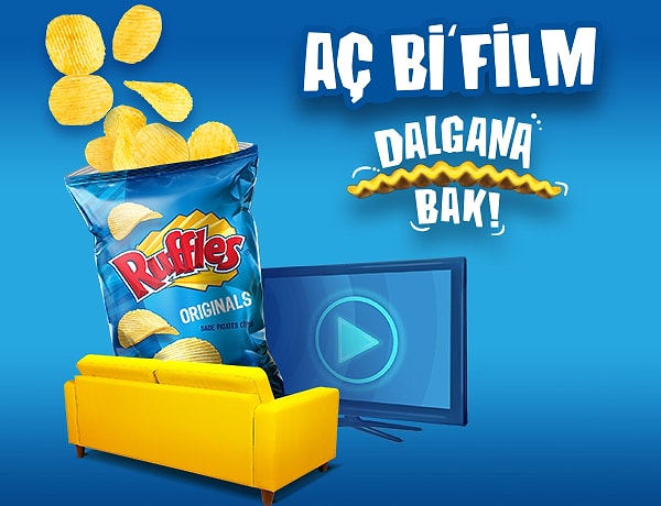 Önerileri aldık. Peki izlerken ne yiyeceğiz? Sen de film - dizi keyfini Ruffles ile taçlandır, ekran başında olduğun her andan keyif al.