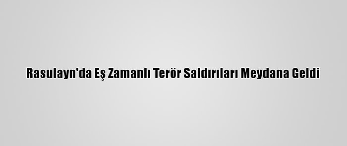 Rasulayn'da Eş Zamanlı Terör Saldırıları Meydana Geldi