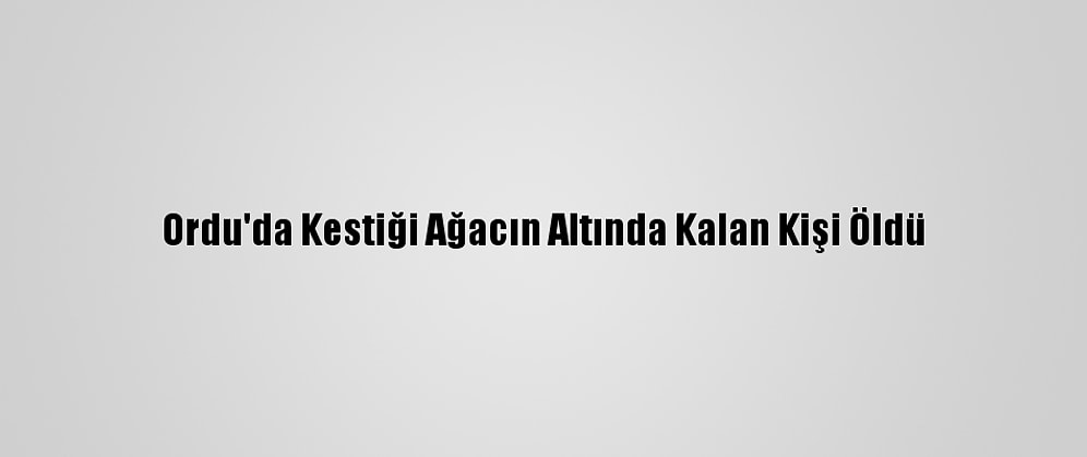 Ordu'da Kestiği Ağacın Altında Kalan Kişi Öldü