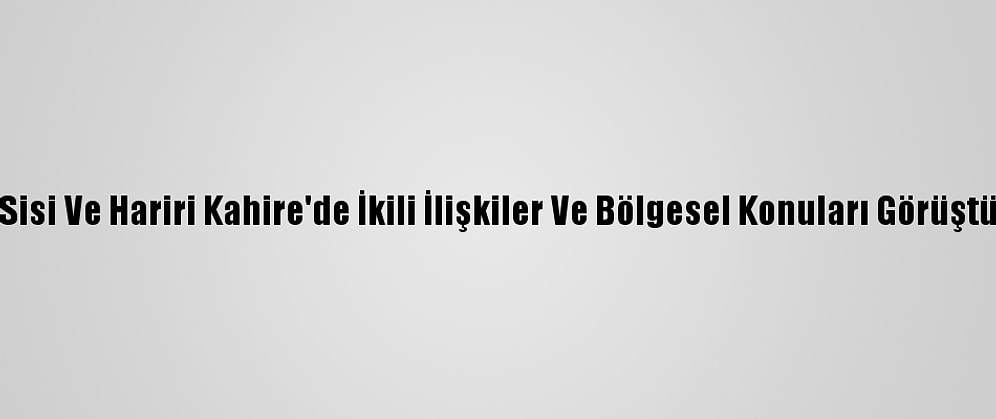 Sisi Ve Hariri Kahire'de İkili İlişkiler Ve Bölgesel Konuları Görüştü
