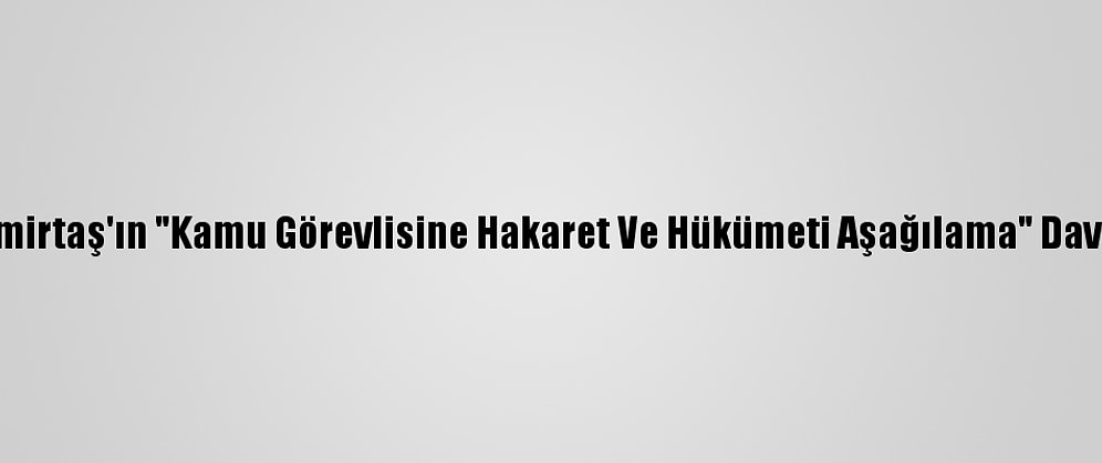 Demirtaş'ın "Kamu Görevlisine Hakaret Ve Hükümeti Aşağılama" Davası