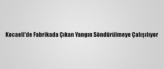 Kocaeli'de Fabrikada Çıkan Yangın Söndürülmeye Çalışılıyor