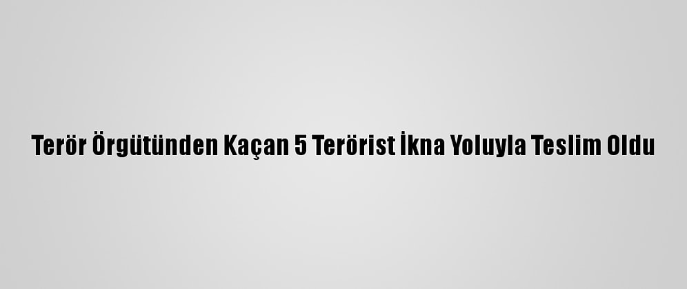Terör Örgütünden Kaçan 5 Terörist İkna Yoluyla Teslim Oldu