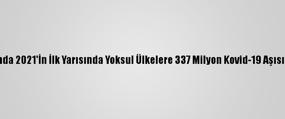 Covax Kapsamında 2021'İn İlk Yarısında Yoksul Ülkelere 337 Milyon Kovid-19 Aşısı Tahsis Edilecek
