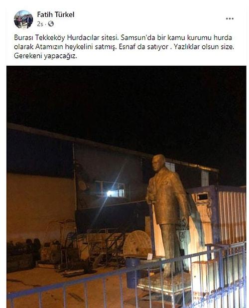 Samsun'da Tepki Çeken Olay! Atatürk Heykelini Hurda Diye Sattılar İddiası