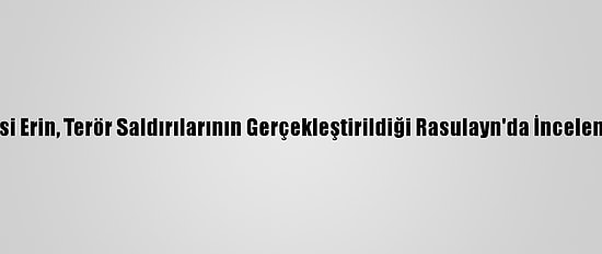 Şanlıurfa Valisi Erin, Terör Saldırılarının Gerçekleştirildiği Rasulayn'da İncelemede Bulundu