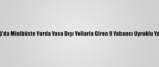 Tekirdağ'da Minibüste Yurda Yasa Dışı Yollarla Giren 9 Yabancı Uyruklu Yakalandı