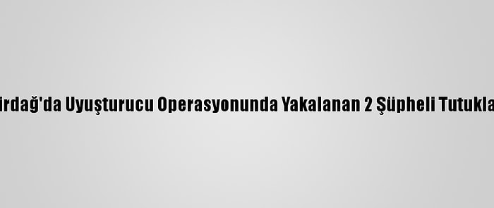 Tekirdağ'da Uyuşturucu Operasyonunda Yakalanan 2 Şüpheli Tutuklandı