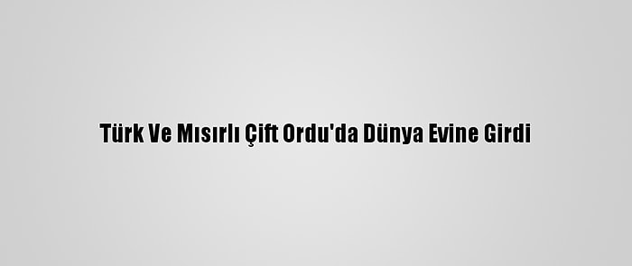 Türk Ve Mısırlı Çift Ordu'da Dünya Evine Girdi