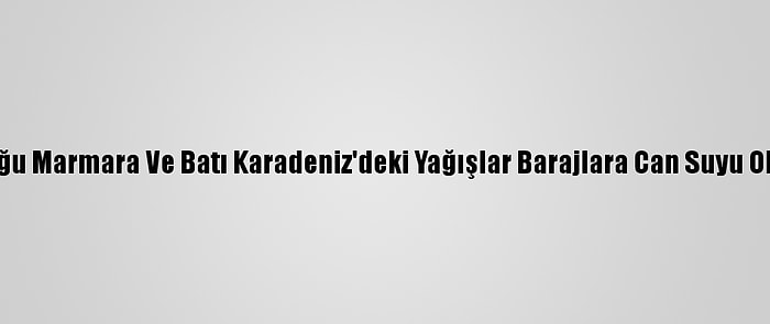 Doğu Marmara Ve Batı Karadeniz'deki Yağışlar Barajlara Can Suyu Oldu