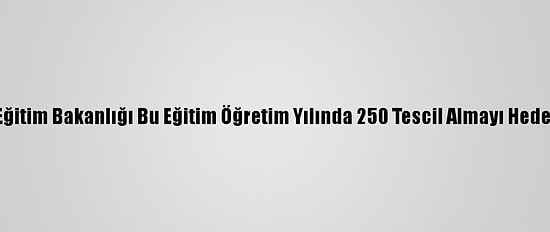 Milli Eğitim Bakanlığı Bu Eğitim Öğretim Yılında 250 Tescil Almayı Hedefliyor