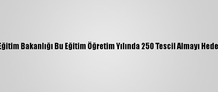 Milli Eğitim Bakanlığı Bu Eğitim Öğretim Yılında 250 Tescil Almayı Hedefliyor