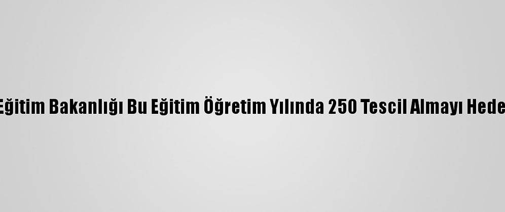 Milli Eğitim Bakanlığı Bu Eğitim Öğretim Yılında 250 Tescil Almayı Hedefliyor