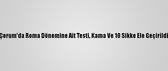 Çorum'da Roma Dönemine Ait Testi, Kama Ve 10 Sikke Ele Geçirildi