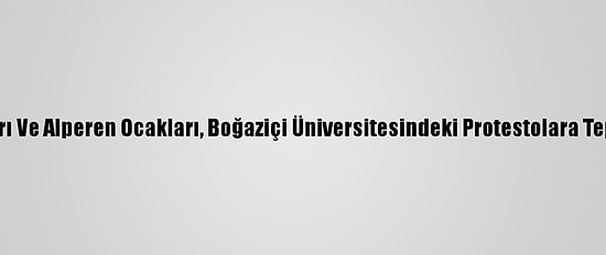 Ülkü Ocakları Ve Alperen Ocakları, Boğaziçi Üniversitesindeki Protestolara Tepki Gösterdi