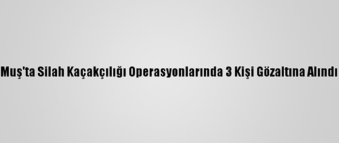 Muş'ta Silah Kaçakçılığı Operasyonlarında 3 Kişi Gözaltına Alındı